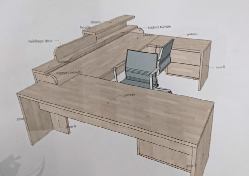 plan 3D de borne d'accueil